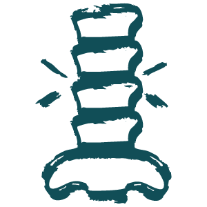 Illustrated icon, back pain