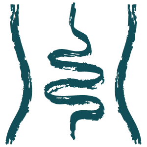 Illustrated icon, digestive discomfort