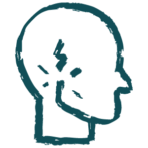 Illustrated icon, jaw pain